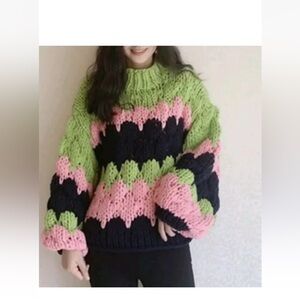 Anthropologie Lucy & Dity Chunky Cable Pullover sweater